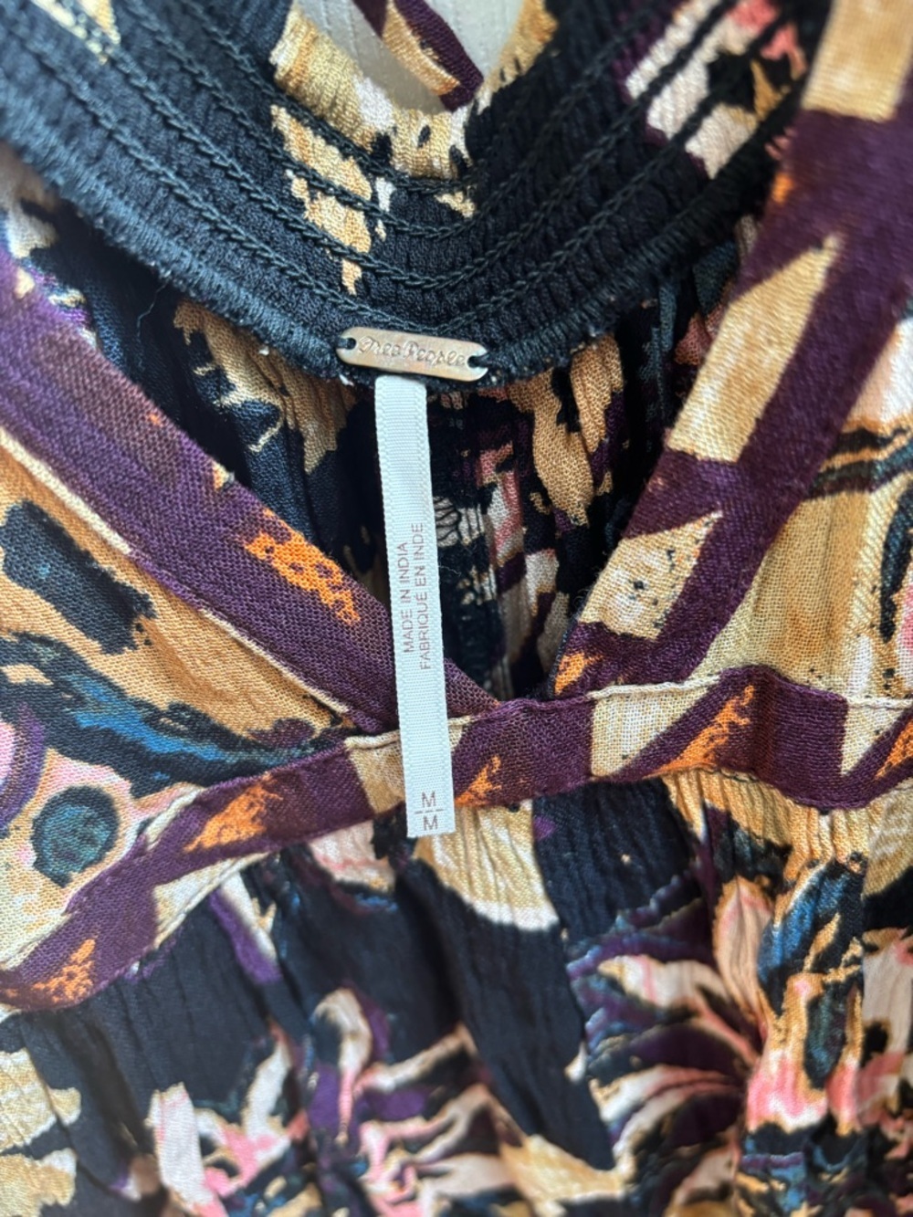 Free People Woman’s Metal Tag Black Floral on the Edge Romper, Size M, EUC - Picture 4 of 5